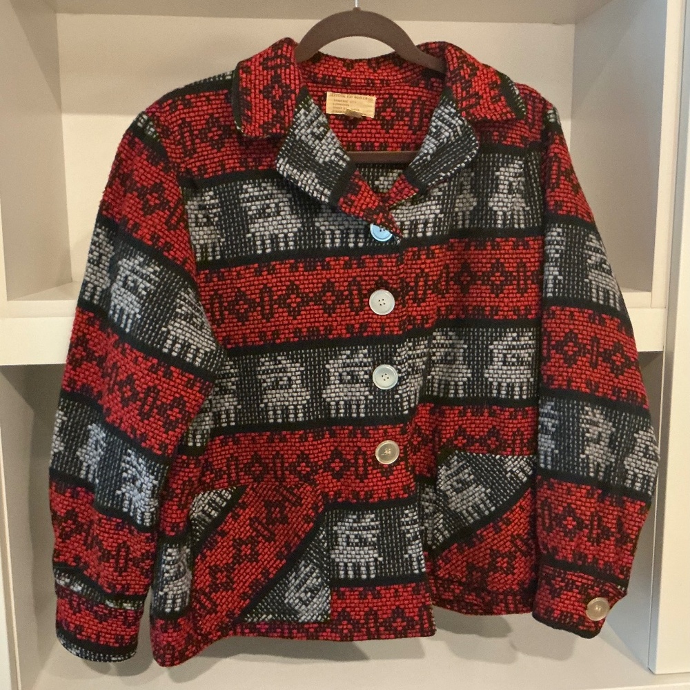 Vintage TRAVERSE BAY WOOLEN CO. Wool Reindeer Jacket - SZ. 20 - MINT